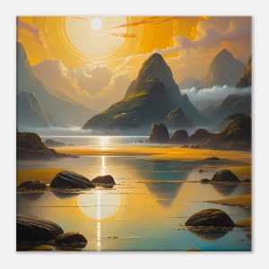 Golden Sunrise: Mountain Majesty Canvas Print