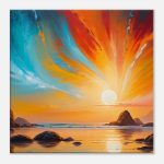 Ocean Symphony at Sunset – Canvas Artwork for Tranquil Ambiance 5