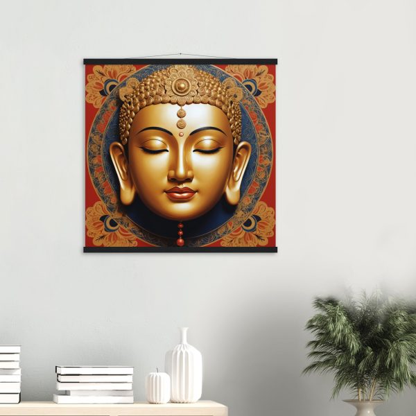 Golden Serenity: Zen Buddha Mask Poster 8