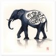 Eternal Serenity: The Enigmatic Black Zen Elephant Print 30