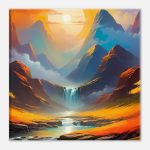 Zen Harmony: Colorful Waterfall Canvas Art 8