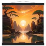 Harmonious Sunset Reflections – Poster with Hanger 8