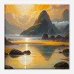 Golden Sunrise: Mountain Majesty Canvas Print 8