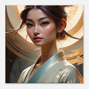 Majestic Beauty in Blue and Gold: Canvas Artwork