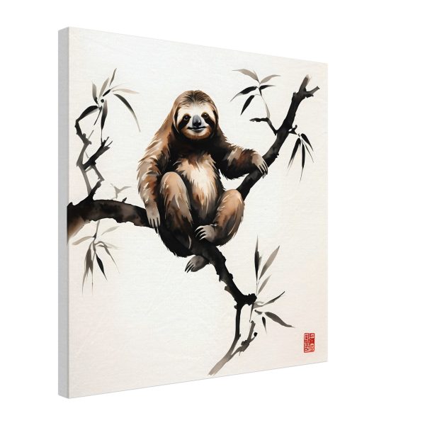 The Harmony of Zen Sloth in Japanese Ink Wash 14