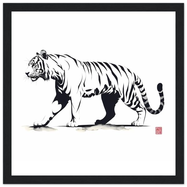 Monochrome Tiger Canvas Print 17
