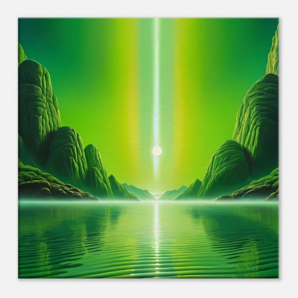 Emerald Aurora Symphony – Reflective Canvas Art 3
