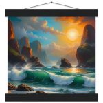 Ocean Bliss at Dawn – Premium Poster with Hanger 7