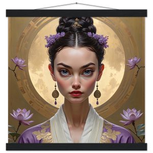 Lotus Elegance: Poster Art with Vintage Hanger