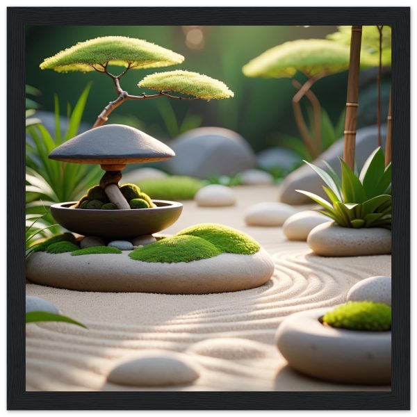 Elegance Unveiled: Zen Garden Artistry in Framed Poster 2