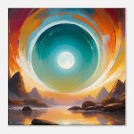 Ethereal Gateway to Serenity: Zen-Style Oil Painting 8