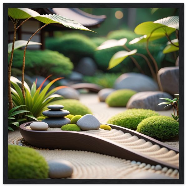 Tranquil Zen Garden Path: Framed Art for Home Serenity