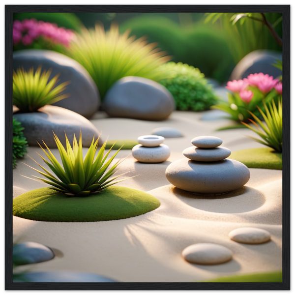 Elevate Your Space with Zen Garden Calmness: Framed Poster of Tranquility 2