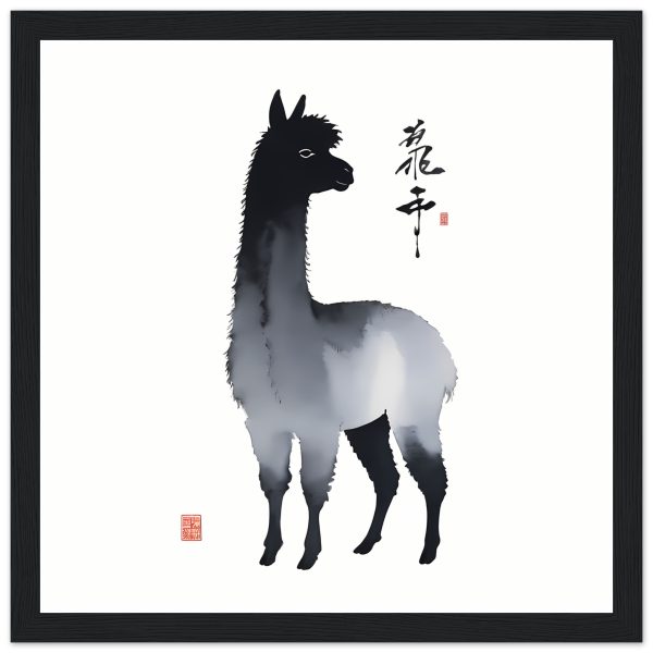 A Fusion of Elegance: The Black and White Llama Print 9