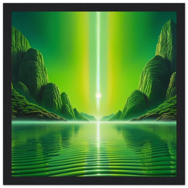 Emerald Tranquility – Wooden Framed Zen Aurora Poster 2