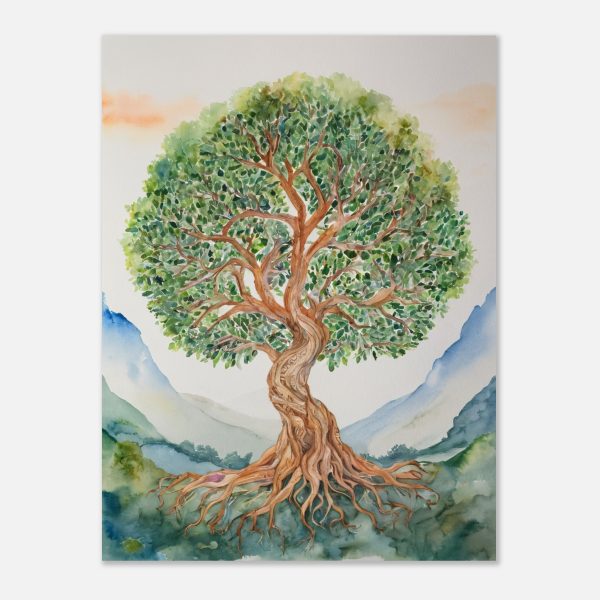 Tranquil Tree in Watercolour Wall Art 12