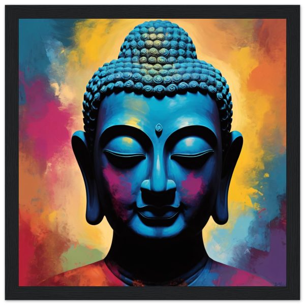 Zen Spectrum: Vibrant Buddha Head Canvas Harmony 8