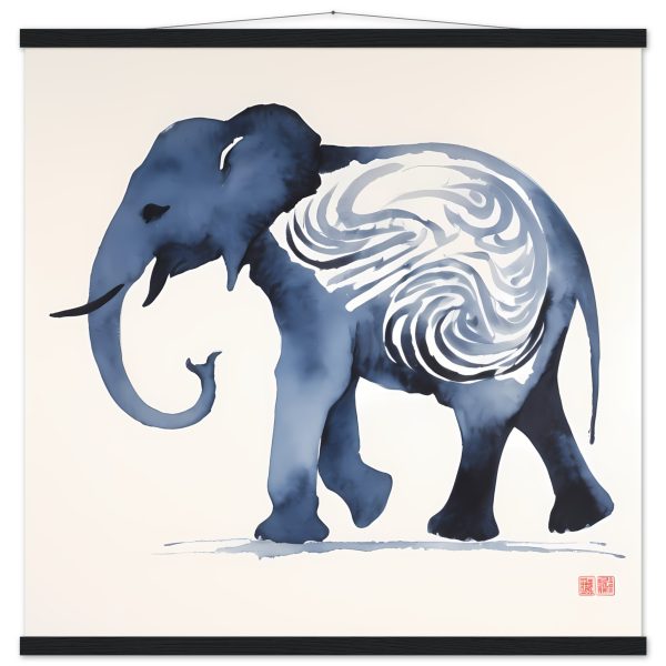 The Enigmatic Blue Zen Elephant Print 9