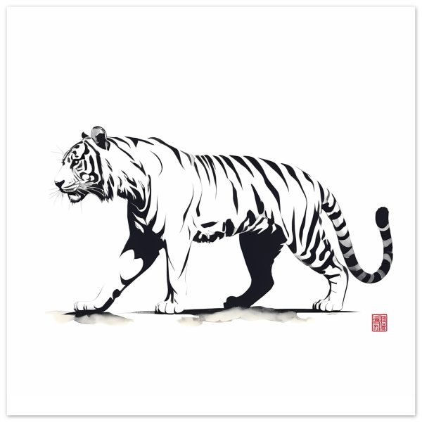 Monochrome Tiger Canvas Print 4