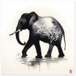 The Enchanting Black Elephant with White Tree Print 24