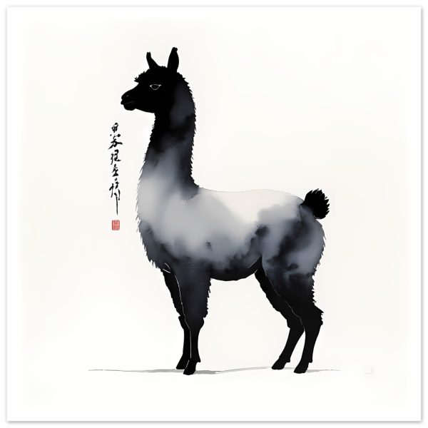 Embodied Elegance: The Llama in Chinese Ink Wash Splendor 3