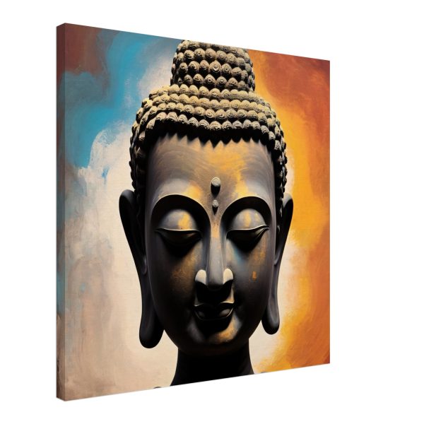 Mystic Luxe: Buddha Head Canvas of Tranquil Intrigue 13