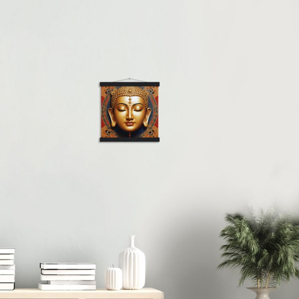 Golden Serenity: Zen Buddha Mask Poster 12