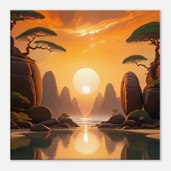 Tranquil Sunset Reflections on Canvas