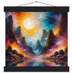 Radiant Mountain Sunset Poster with Hanger 6