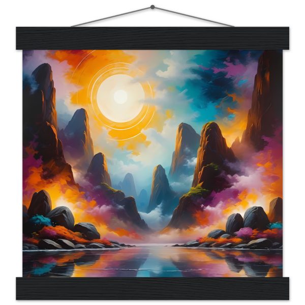 Radiant Mountain Sunset Poster with Hanger 3