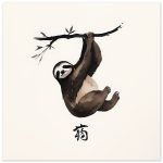The Zen Sloth Watercolor Print
