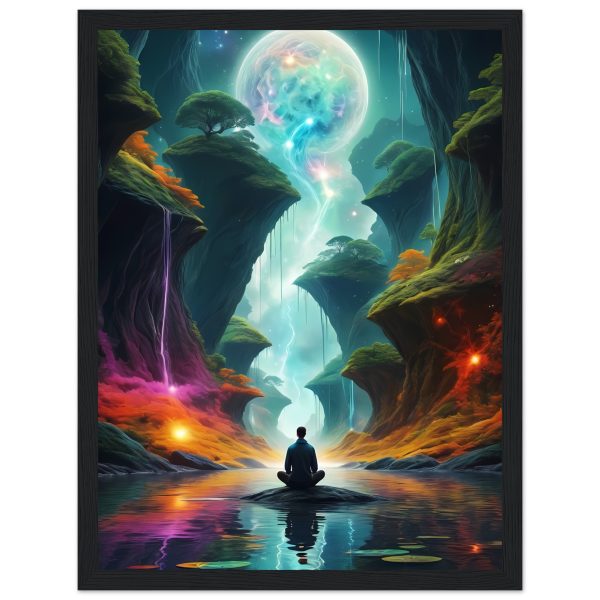 Mystic Serenity: Premium Framed Poster A Cosmic Meditation 3