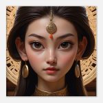 Ethereal Beauty: Golden Goddess Canvas Art 8