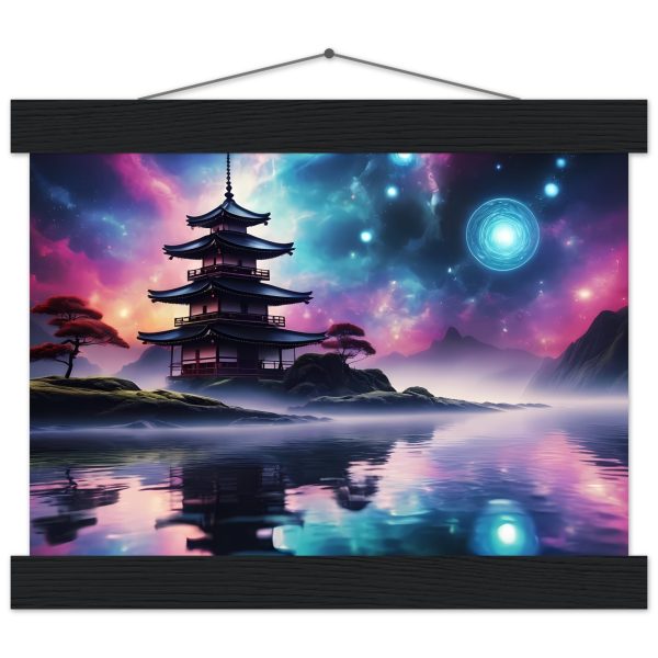Enchanting Fusion: Temple Symphony Poster with Hanger
