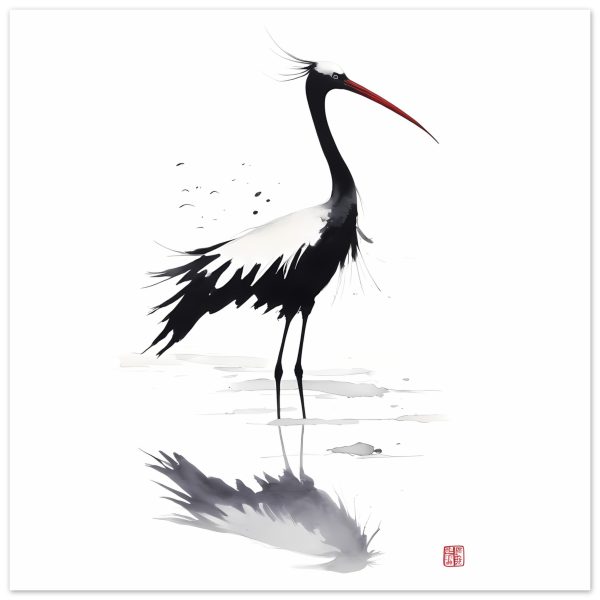 The Graceful Crane in Traditional Japanese Splendor