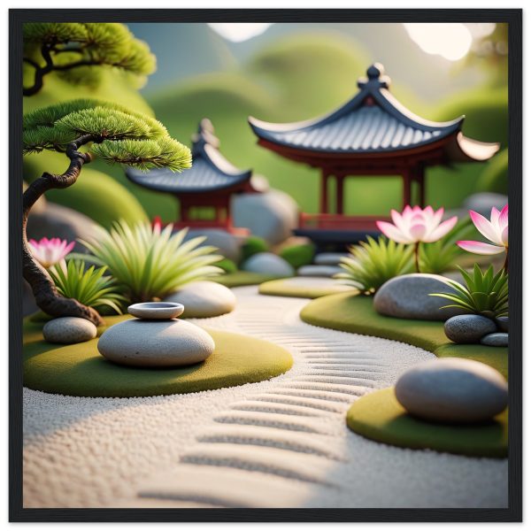 Zen Garden Bliss: Framed Poster for Tranquility