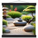 Tranquil Zen Garden: Premium Poster with Magnetic Hanger 6