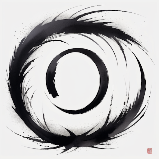 An illustration depicting the symbolic significance of "Enso" in Zen calligraphy.