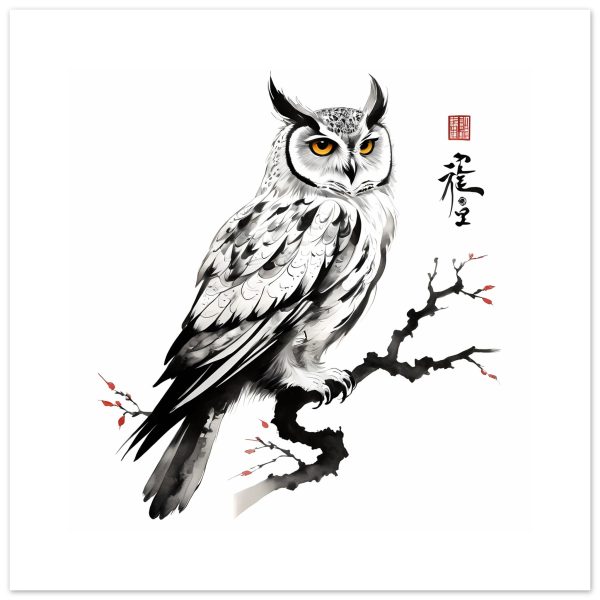 Harmony in Monochrome: Exploring the Allure of the Zen Owl Print 4