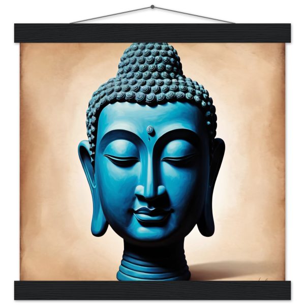 Blue Tranquillity: Buddha Head Elegance for Your Space 5