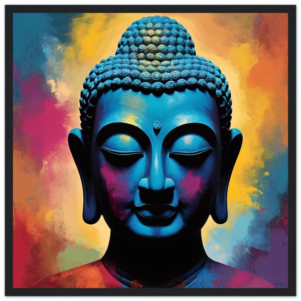 Zen Spectrum: Vibrant Buddha Head Canvas Harmony 11