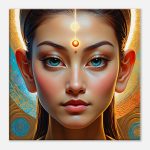Sapphire-Eyed Enchantress: Canvas Print of Mystical Beauty 7