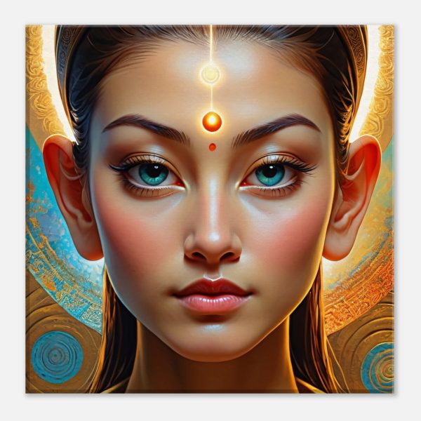 Sapphire-Eyed Enchantress: Canvas Print of Mystical Beauty 3