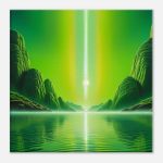 Emerald Aurora Symphony – Reflective Canvas Art 6