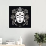 Zen Harmony: Buddha Mask Canvas Elegance