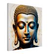 Golden Tranquility: Buddha Head Canvas Elegance 30
