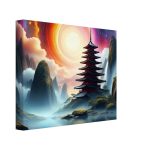 Dreamscape Harmony: Canvas Print of a Multicultural Temple 5