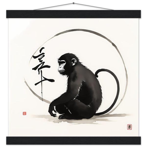 Tranquil Harmony: A Enchanting Zen Monkey Print 7