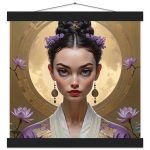 Lotus Elegance: Poster Art with Vintage Hanger 6
