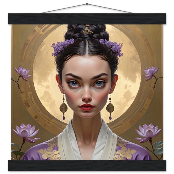 Lotus Elegance: Poster Art with Vintage Hanger 2
